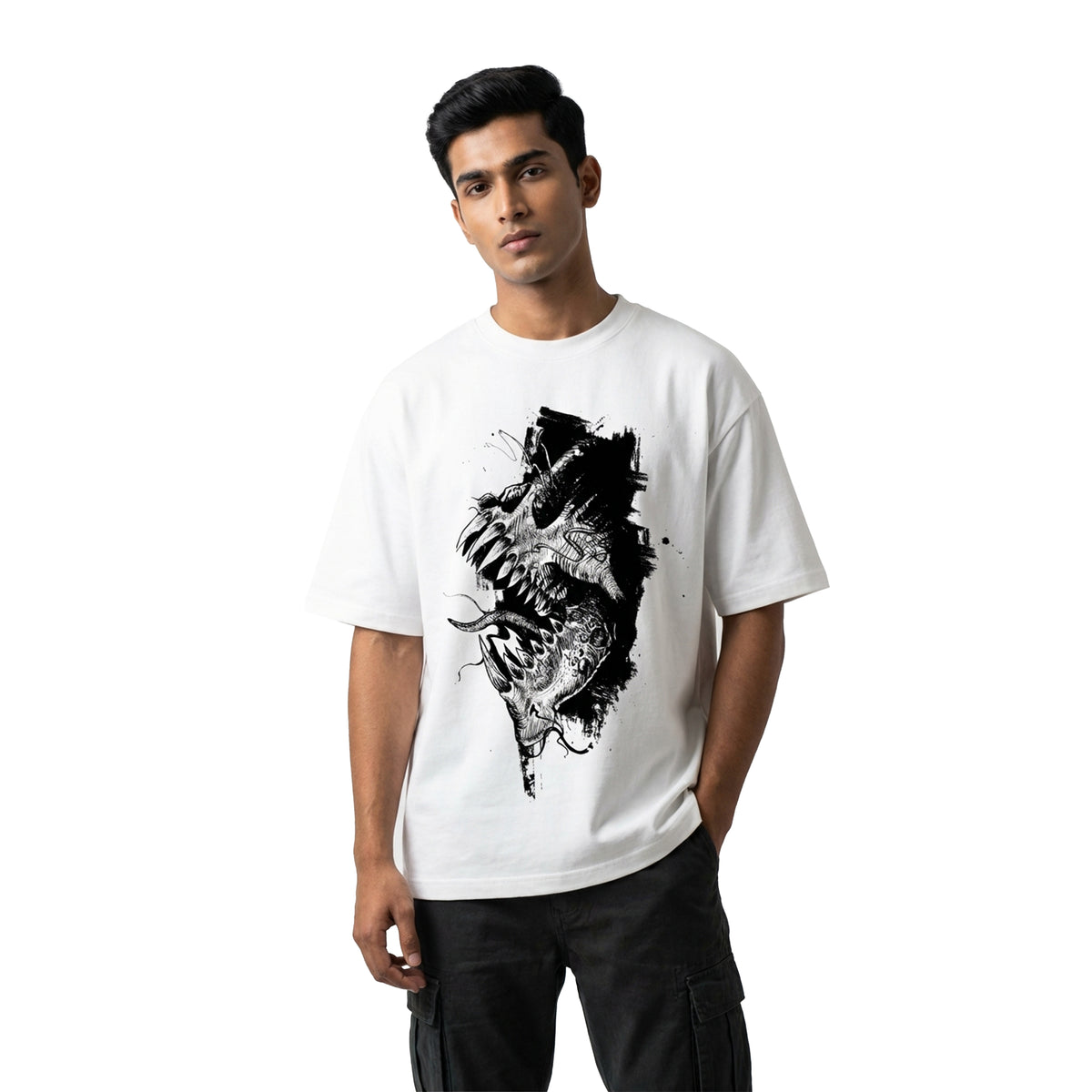 Abyss Beastoversized cotton t-shirt for men and women by BOMBAE STORE