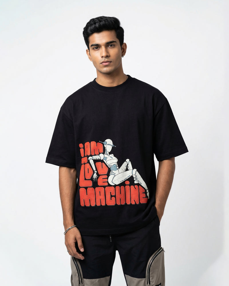 I AM A LOVE MACHINEoversized cotton t-shirt for men and women by BOMBAE STORE