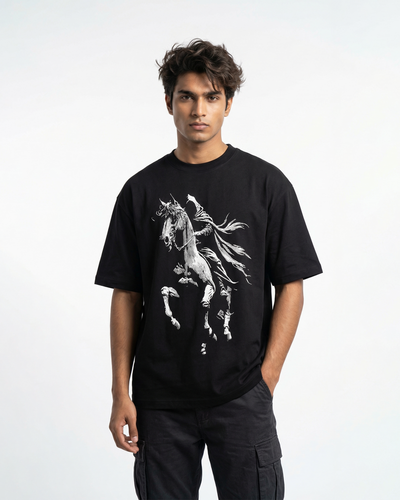 Phantom Rideroversized cotton t-shirt for men and women by BOMBAE STORE