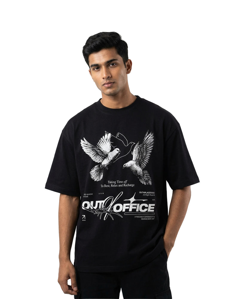 Out of Officeoversized cotton t-shirt for men and women by BOMBAE STORE