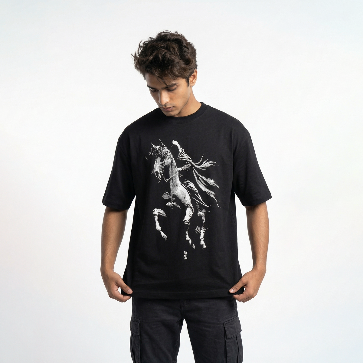 Phantom Rideroversized cotton t-shirt for men and women by BOMBAE STORE
