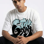 Stay Groovyoversized cotton t-shirt for men and women by BOMBAE STORE