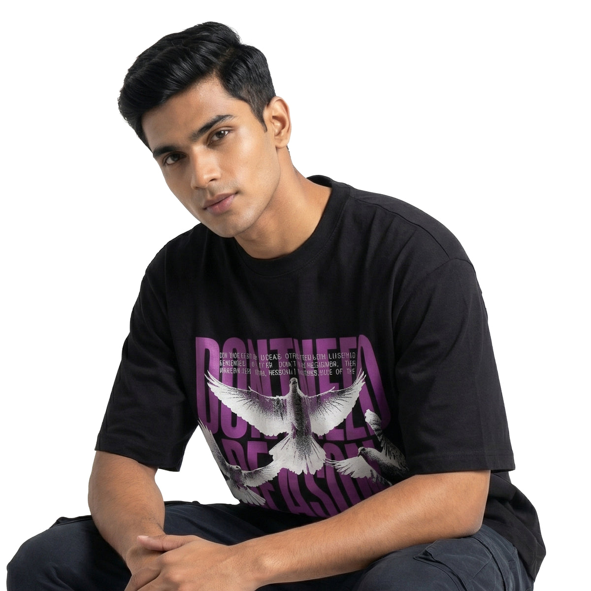 Bounded Reasonoversized cotton t-shirt for men and women by BOMBAE STORE