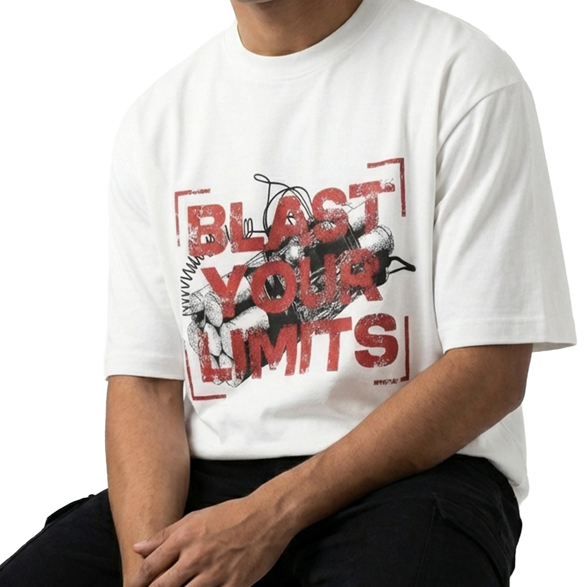 Blast Your Limitsoversized cotton t-shirt for men and women by BOMBAE STORE