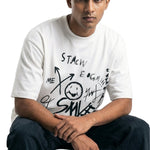 Smile Stateoversized cotton t-shirt for men and women by BOMBAE STORE