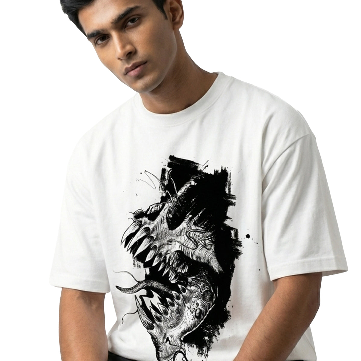 Abyss Beastoversized cotton t-shirt for men and women by BOMBAE STORE