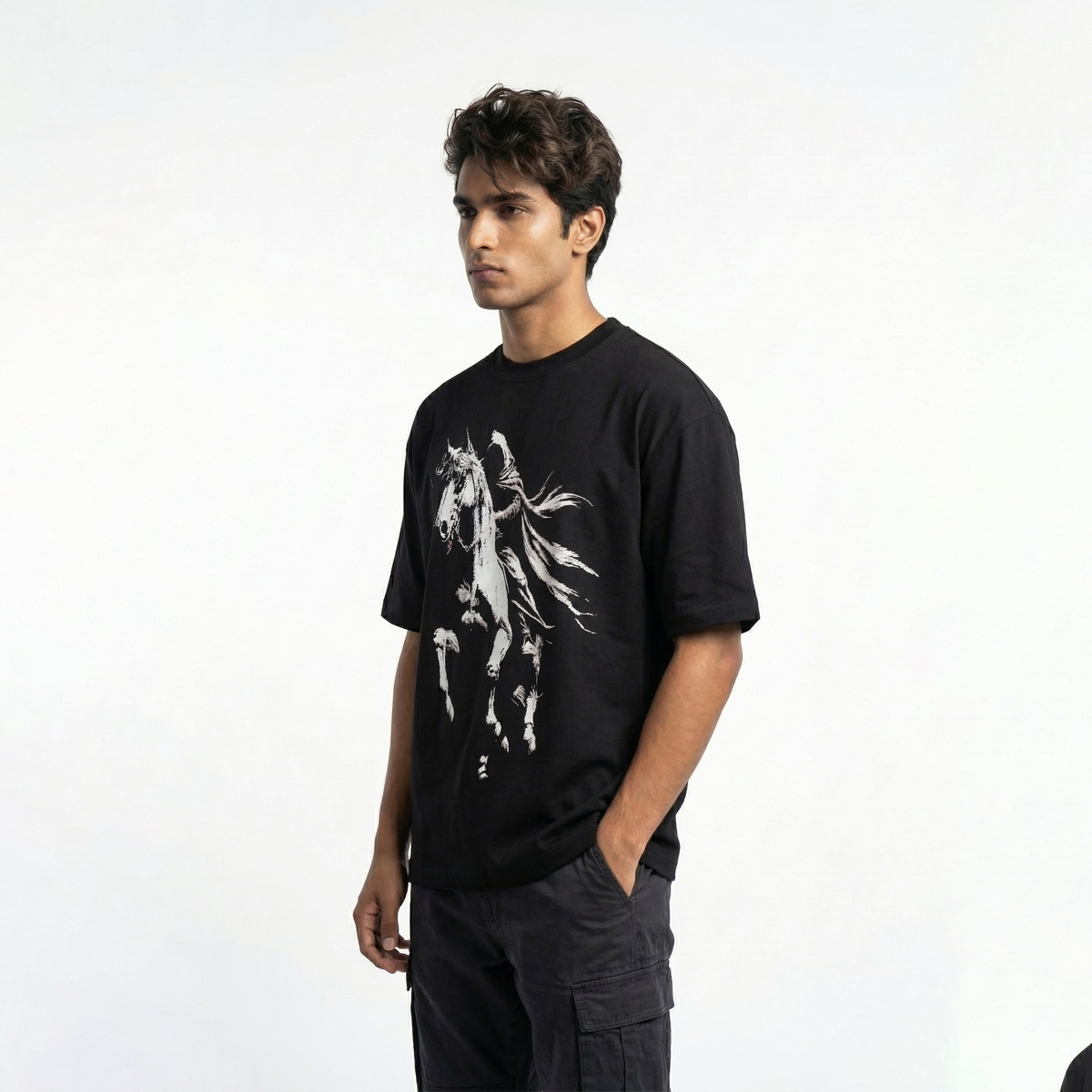 Phantom Rideroversized cotton t-shirt for men and women by BOMBAE STORE