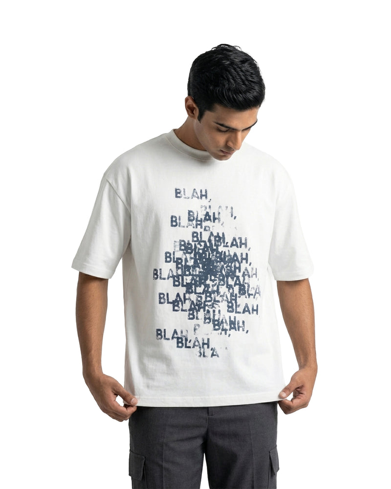 Blah Blah Blahoversized cotton t-shirt for men and women by BOMBAE STORE