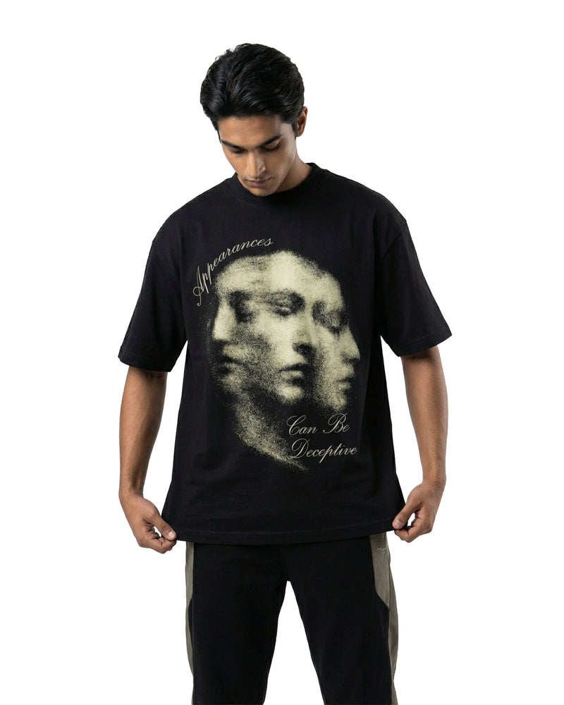 Appearances Can Be Deceptiveoversized cotton t-shirt for men and women by BOMBAE STORE