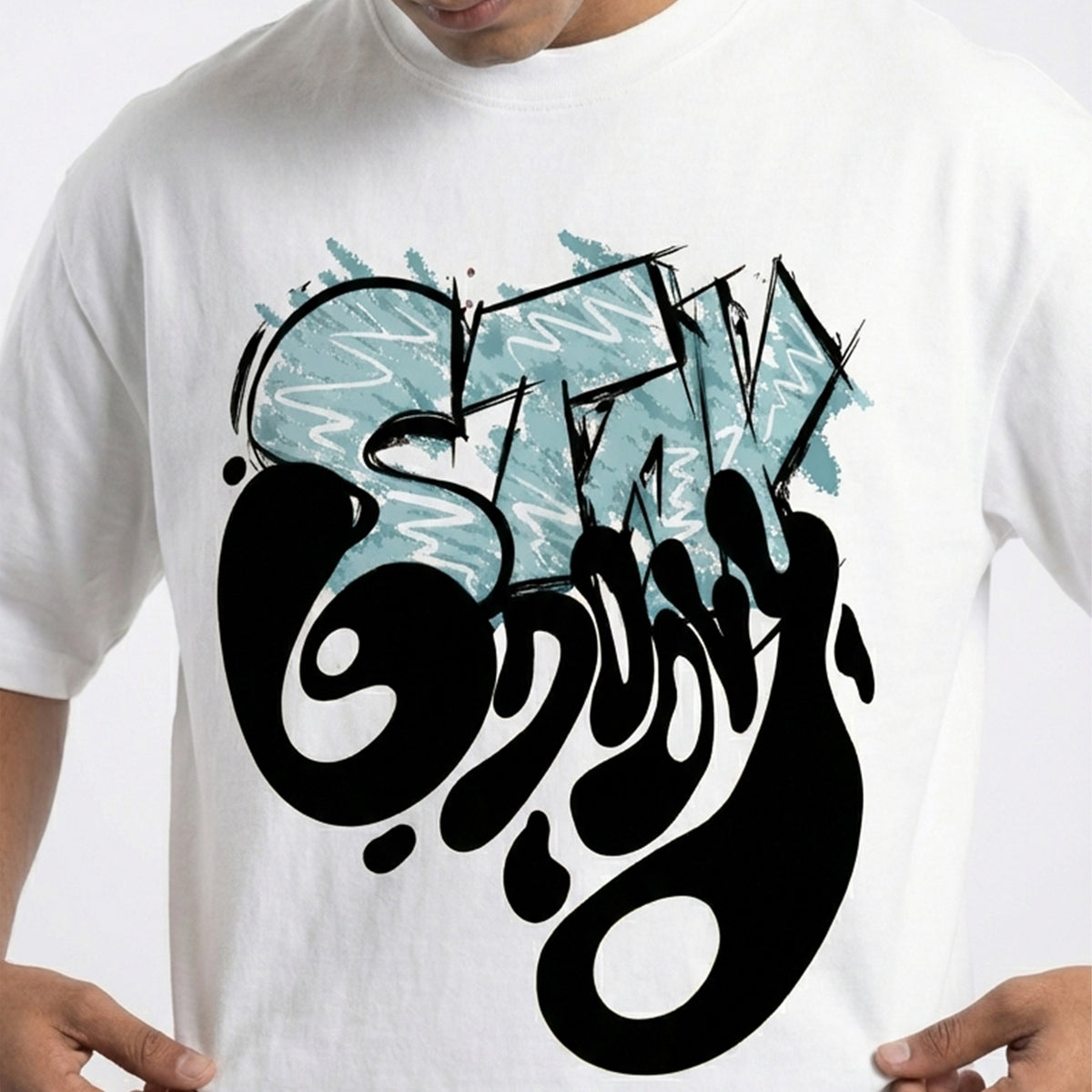 Stay Groovyoversized cotton t-shirt for men and women by BOMBAE STORE