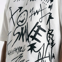 Smile Stateoversized cotton t-shirt for men and women by BOMBAE STORE