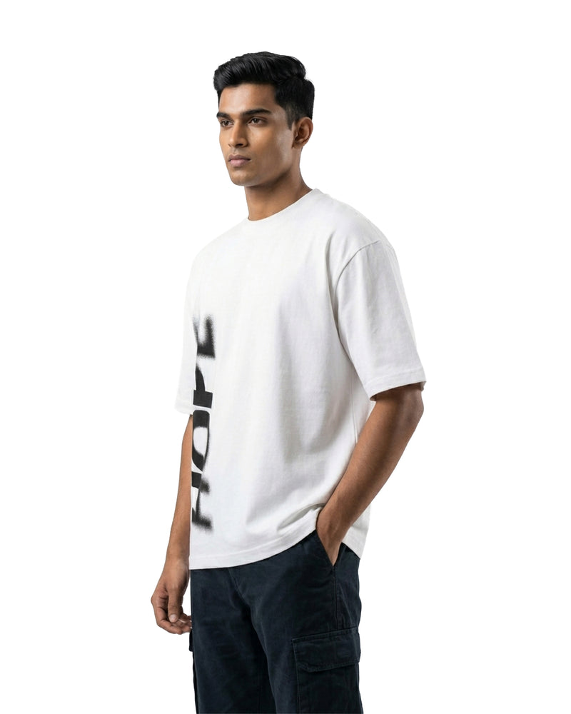 Hopeoversized cotton t-shirt for men and women by BOMBAE STORE