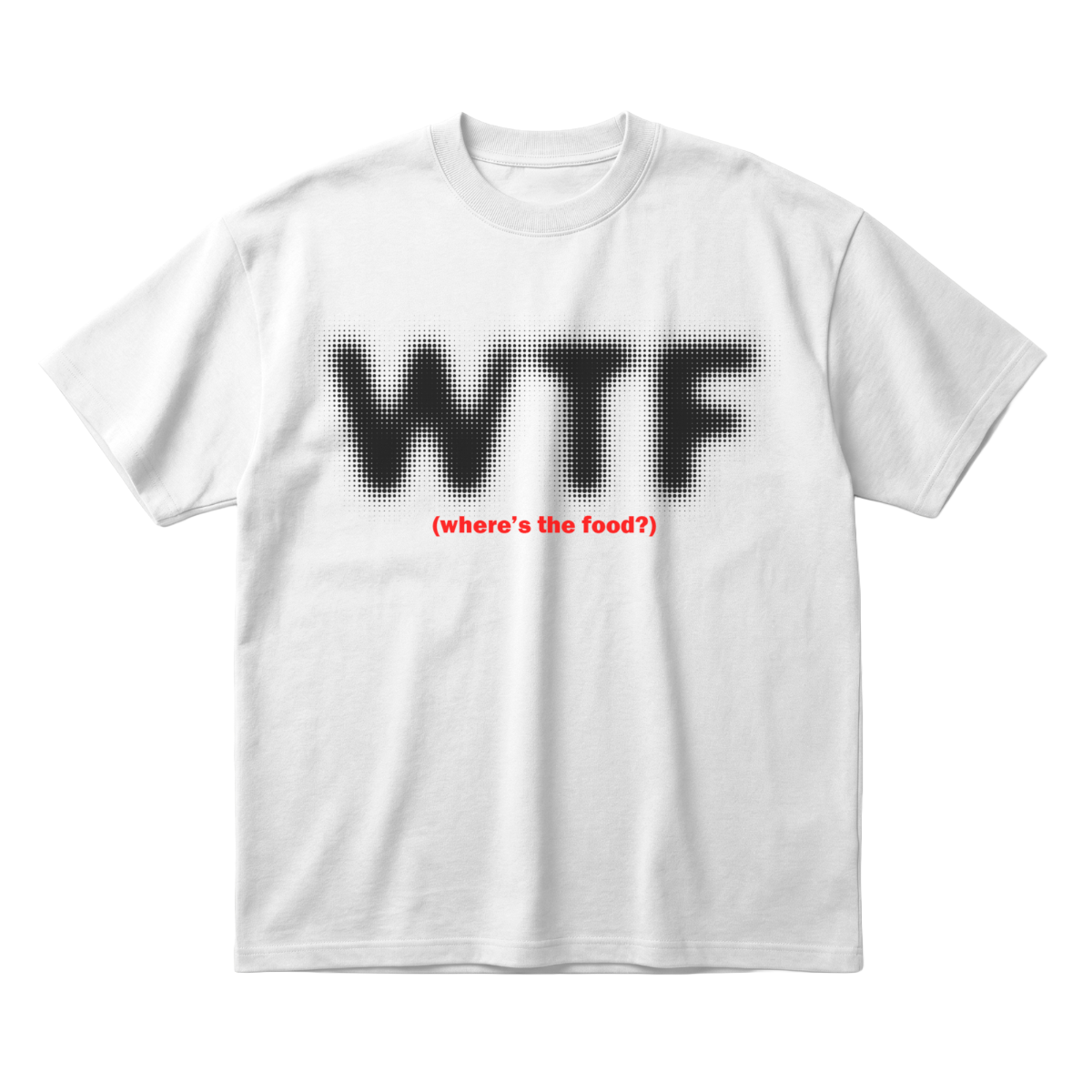 WTF - Where's The Food?oversized cotton t-shirt for men and women by BOMBAE STORE