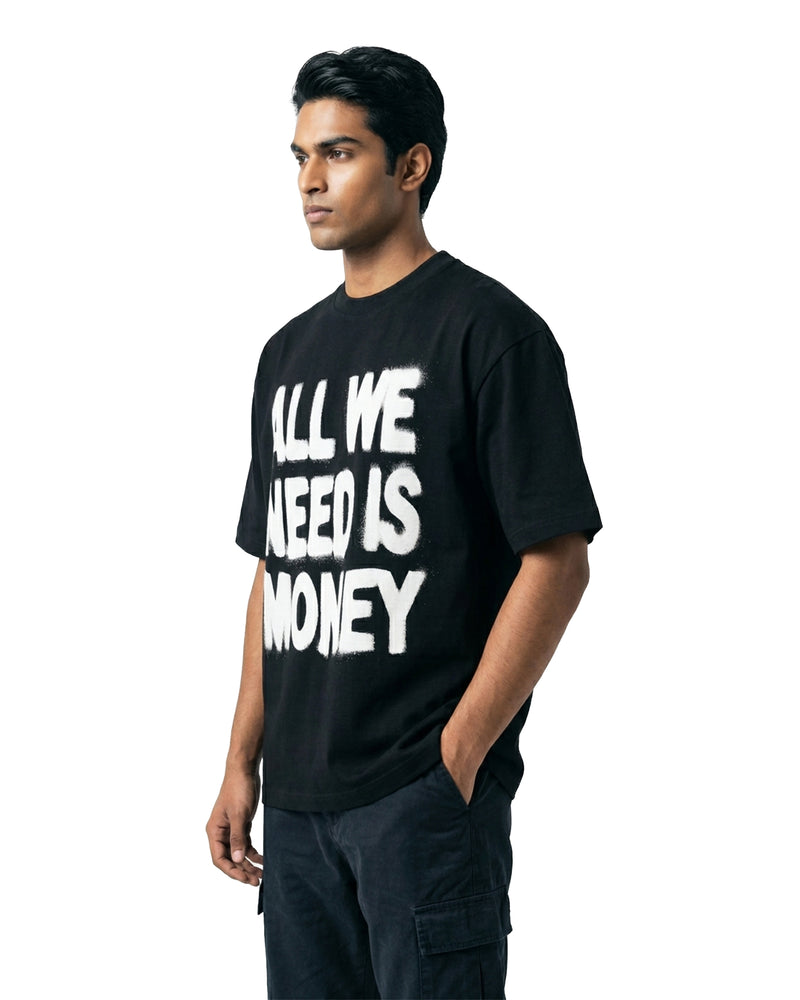 All We Need Is Moneyoversized cotton t-shirt for men and women by BOMBAE STORE