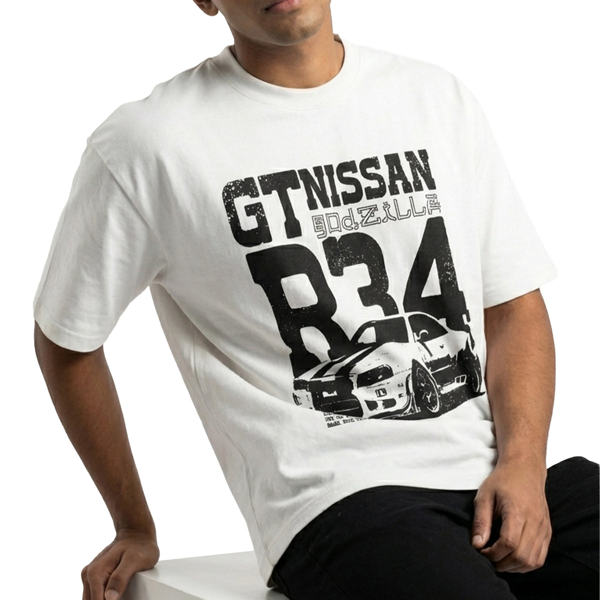 Nissan GT-R R34 Heritageoversized cotton t-shirt for men and women by BOMBAE STORE