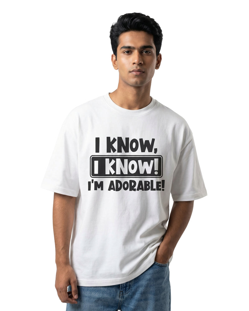 I'm Adorableoversized cotton t-shirt for men and women by BOMBAE STORE
