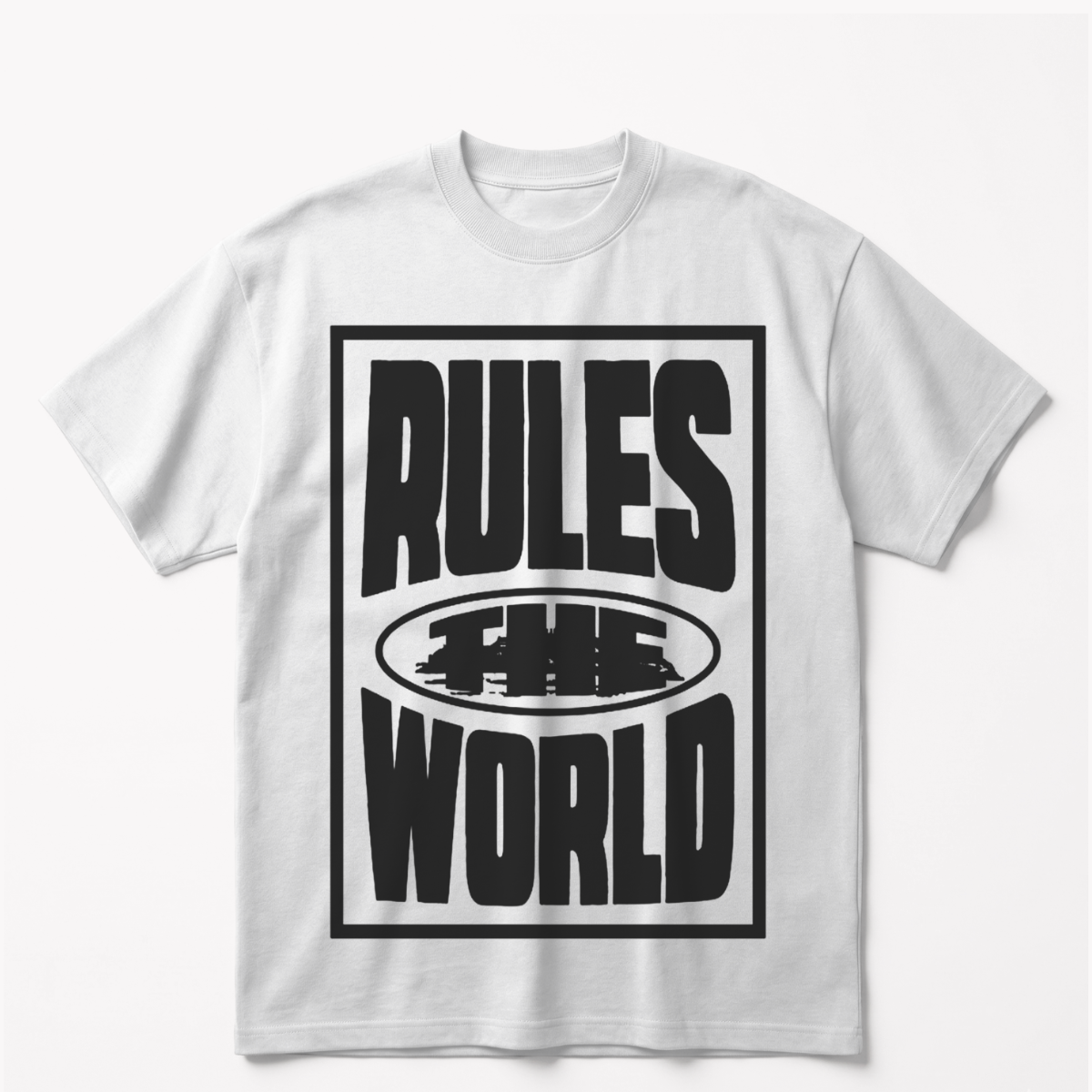 Rules the Worldoversized cotton t-shirt for men and women by BOMBAE STORE