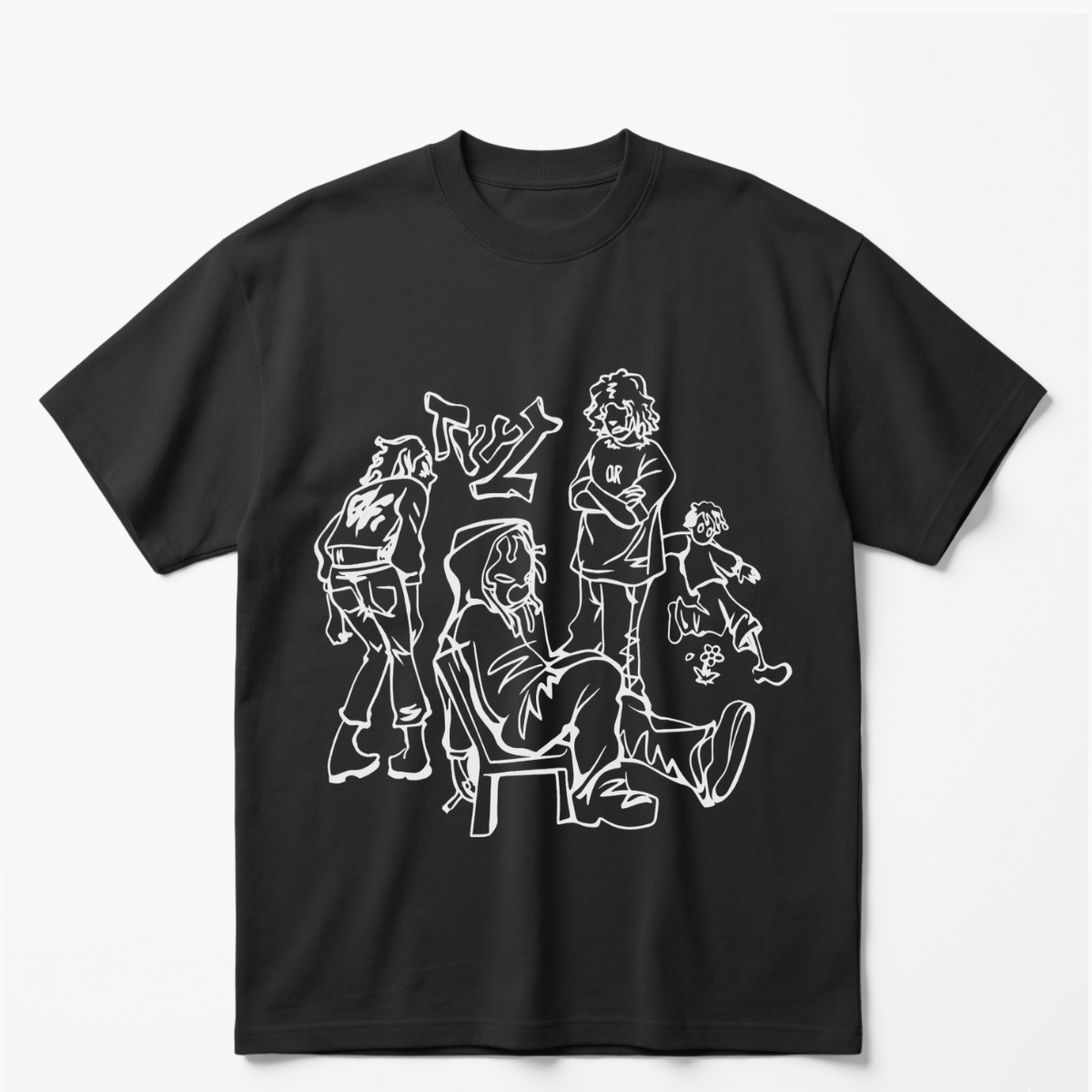 Urban Sketchoversized cotton t-shirt for men and women by BOMBAE STORE