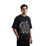 Urban Sketchoversized cotton t-shirt for men and women by BOMBAE STORE