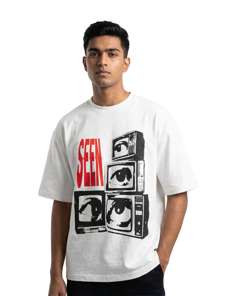 Hidden Gazeoversized cotton t-shirt for men and women by BOMBAE STORE