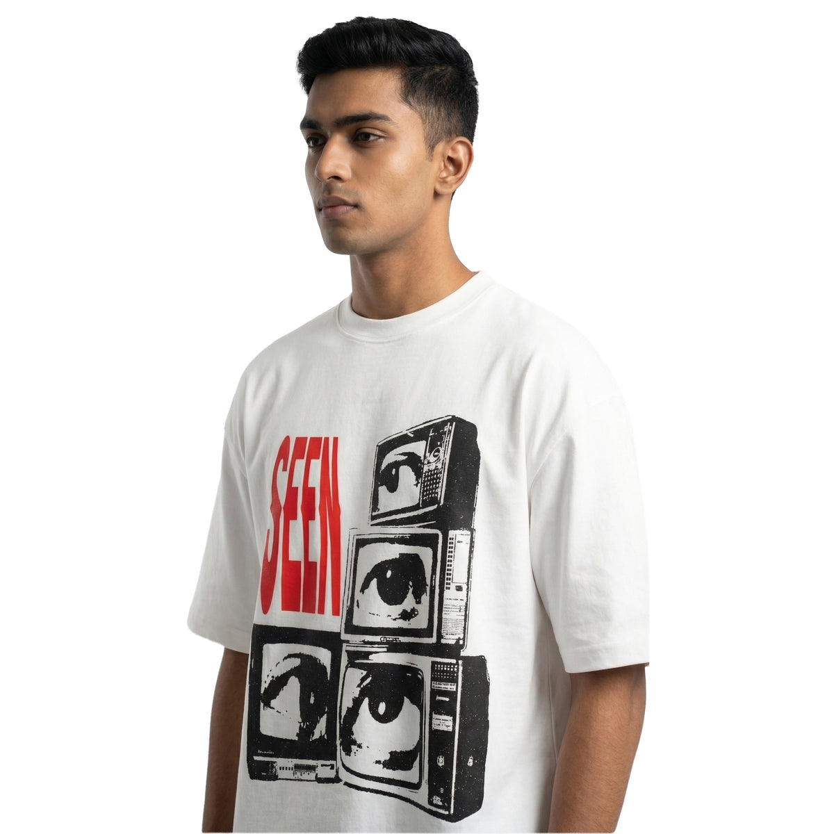 Hidden Gazeoversized cotton t-shirt for men and women by BOMBAE STORE