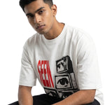 Hidden Gazeoversized cotton t-shirt for men and women by BOMBAE STORE