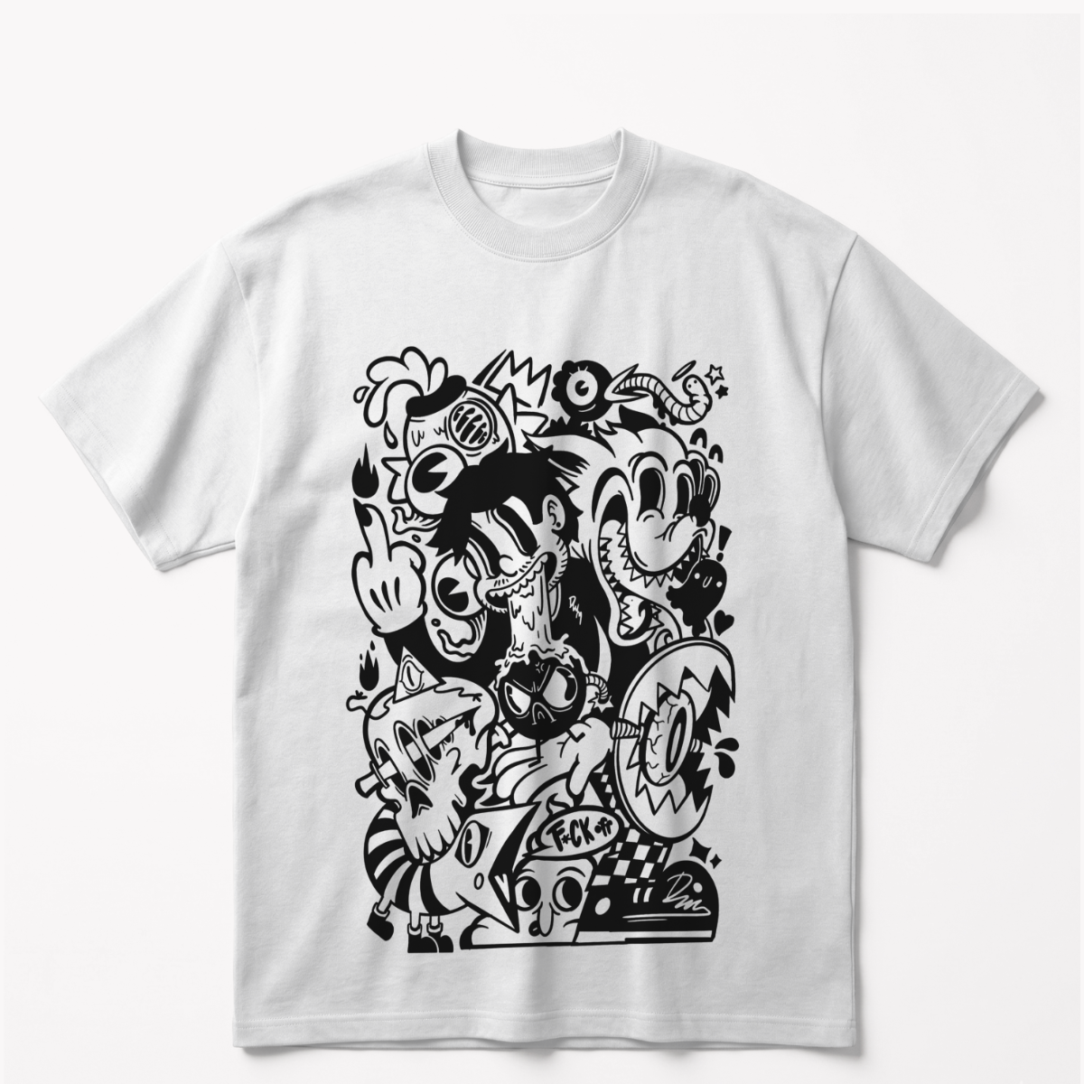 Chaos Canvasoversized cotton t-shirt for men and women by BOMBAE STORE