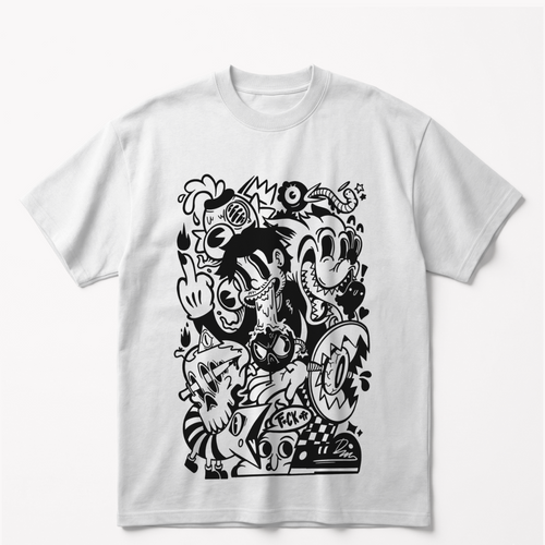 Chaos Canvasoversized cotton t-shirt for men and women by BOMBAE STORE