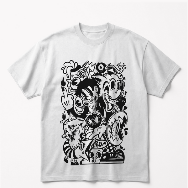 Chaos Canvasoversized cotton t-shirt for men and women by BOMBAE STORE