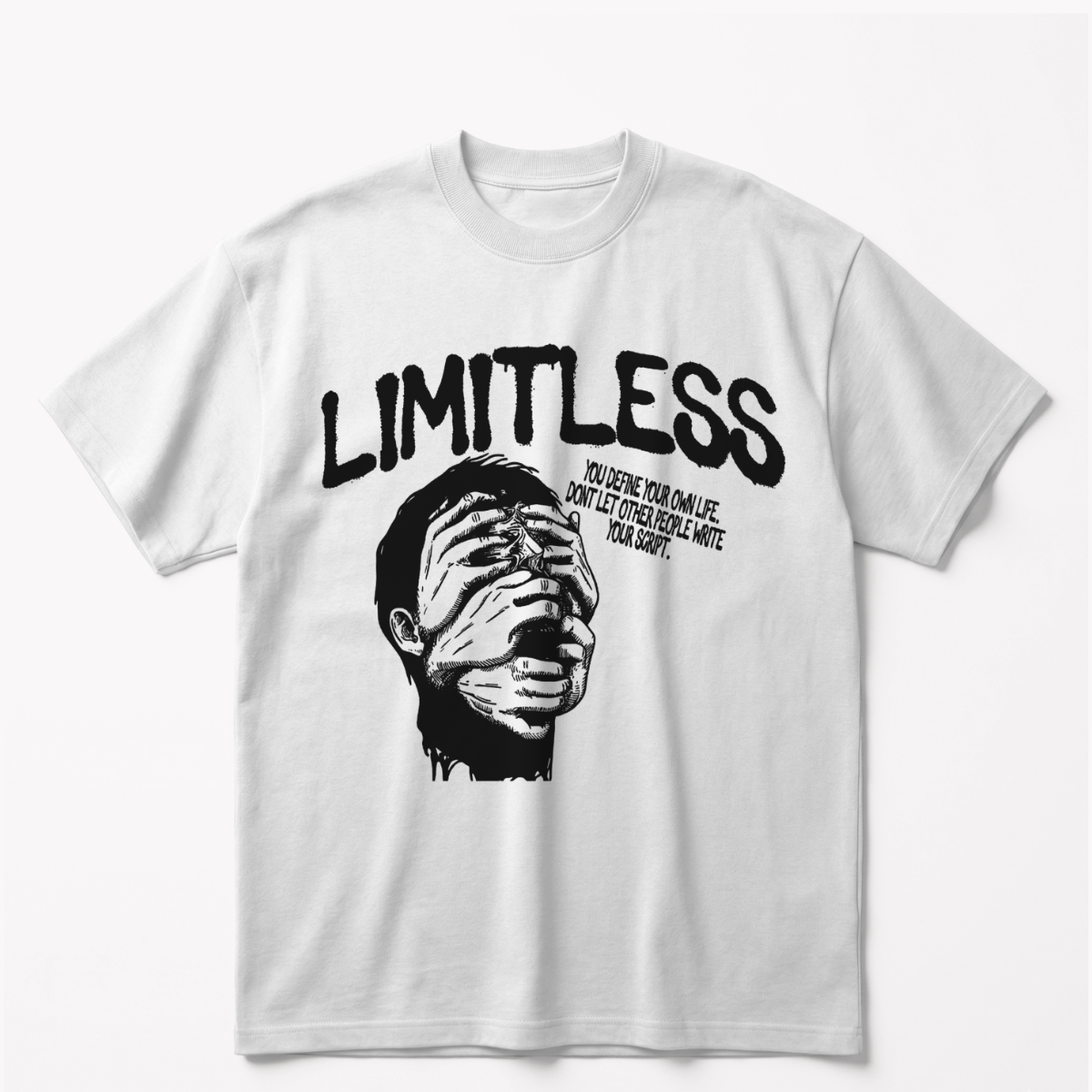 Limitlessoversized cotton t-shirt for men and women by BOMBAE STORE