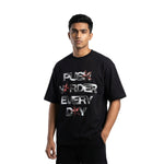 Push Harder Every Dayoversized cotton t-shirt for men and women by BOMBAE STORE