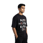 Push Harder Every Dayoversized cotton t-shirt for men and women by BOMBAE STORE