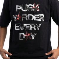 Push Harder Every Dayoversized cotton t-shirt for men and women by BOMBAE STORE
