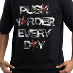 Push Harder Every Dayoversized cotton t-shirt for men and women by BOMBAE STORE