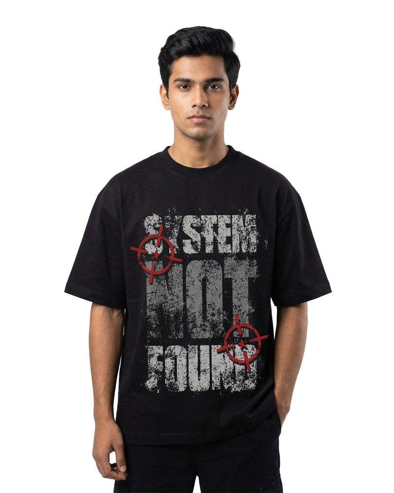 System Not Foundoversized cotton t-shirt for men and women by BOMBAE STORE