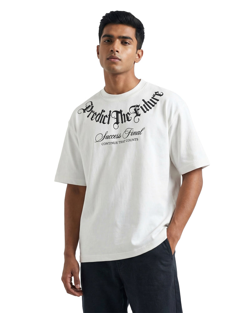 Predict The Futureoversized cotton t-shirt for men and women by BOMBAE STORE