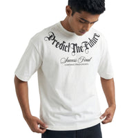 Predict The Futureoversized cotton t-shirt for men and women by BOMBAE STORE