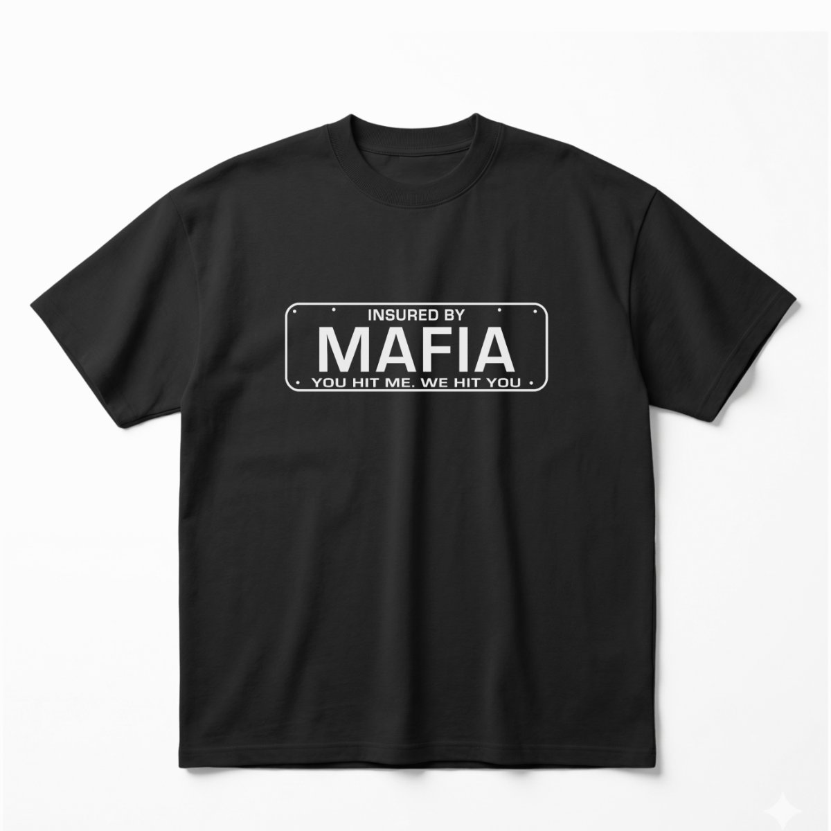 Insured by Mafiaoversized cotton t-shirt for men and women by BOMBAE STORE
