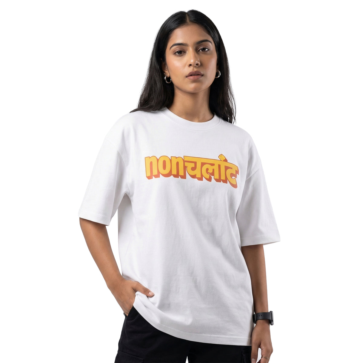 Nonchalantoversized cotton t-shirt for men and women by BOMBAE STORE