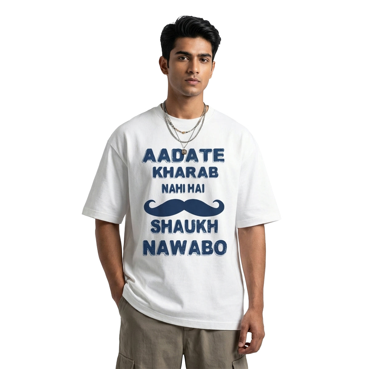 Nawabo Ka Shaukoversized cotton t-shirt for men and women by BOMBAE STORE