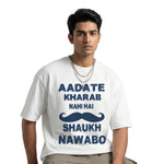 Nawabo Ka Shaukoversized cotton t-shirt for men and women by BOMBAE STORE