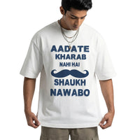 Nawabo Ka Shaukoversized cotton t-shirt for men and women by BOMBAE STORE