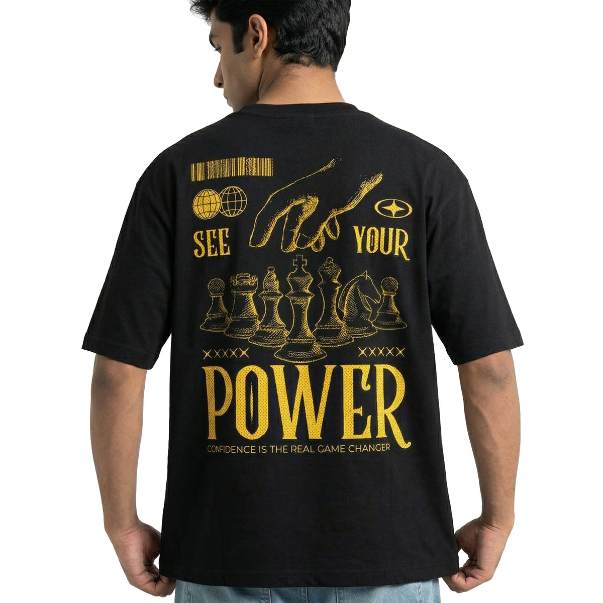 Power Playoversized cotton t-shirt for men and women by BOMBAE STORE