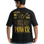 Power Playoversized cotton t-shirt for men and women by BOMBAE STORE
