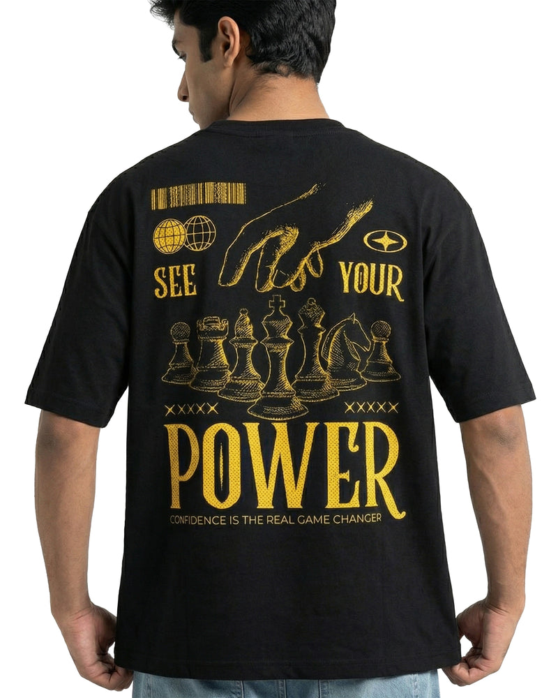 Power Playoversized cotton t-shirt for men and women by BOMBAE STORE