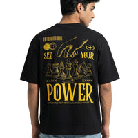 Power Playoversized cotton t-shirt for men and women by BOMBAE STORE