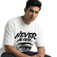 Never Aloneoversized cotton t-shirt for men and women by BOMBAE STORE