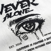 Never Aloneoversized cotton t-shirt for men and women by BOMBAE STORE