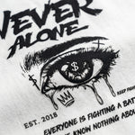 Never Aloneoversized cotton t-shirt for men and women by BOMBAE STORE