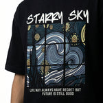 Starry Skyoversized cotton t-shirt for men and women by BOMBAE STORE